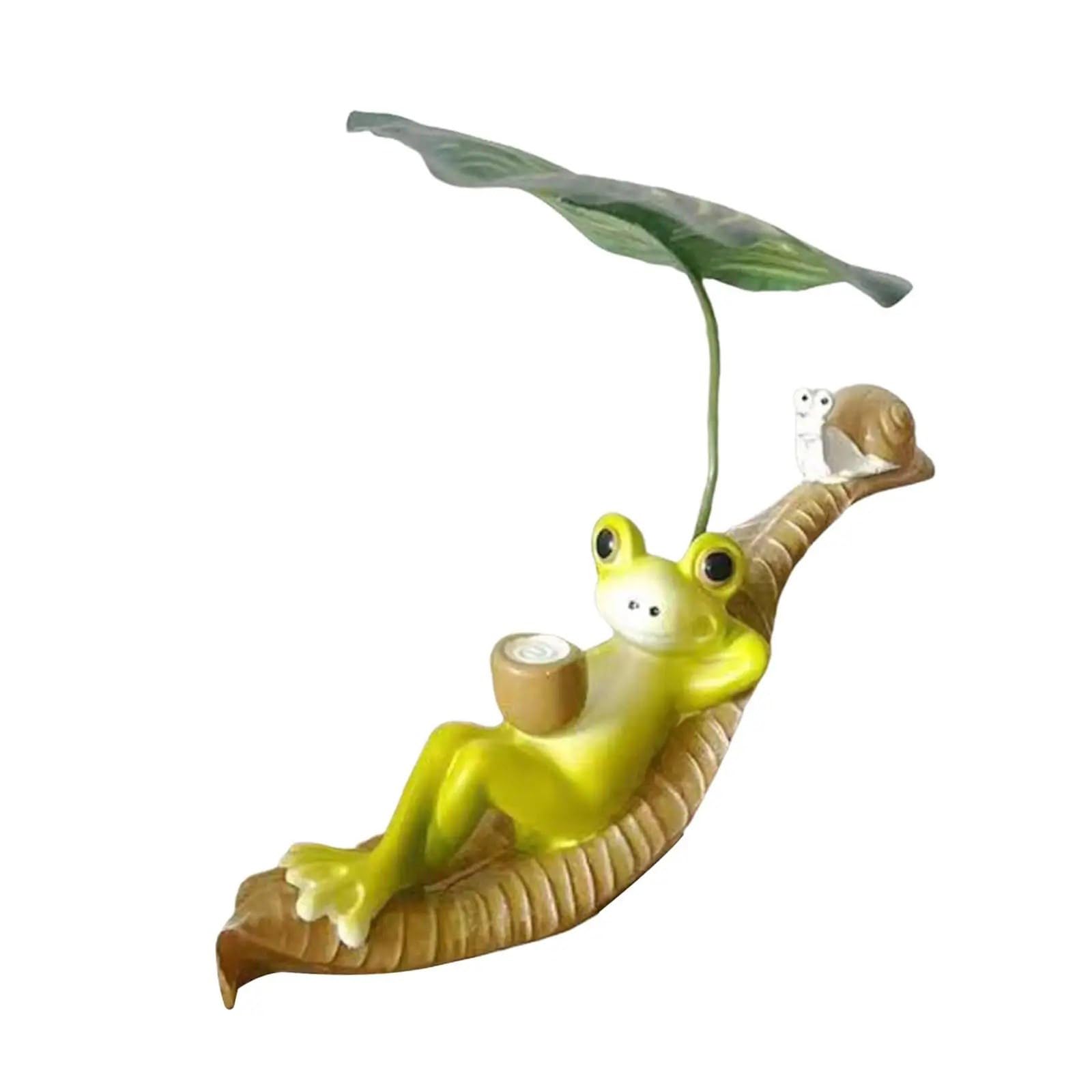 Carotoe Multicolor Natural Frogs Figurine Resins Garden Sculpture Farmhouses Pond Accent Shelf Decoration For Outdoor Artistic Frogs Yard Decoration