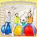 Lewtemi 3 Pcs 18 Inch Inflatable Bouncy Hopper Ball Large Round Jumping Balls with Handles for Kids Hopping Toys for 6 Years Old and Above Children Boy Girl(Yellow, Blue, Red)