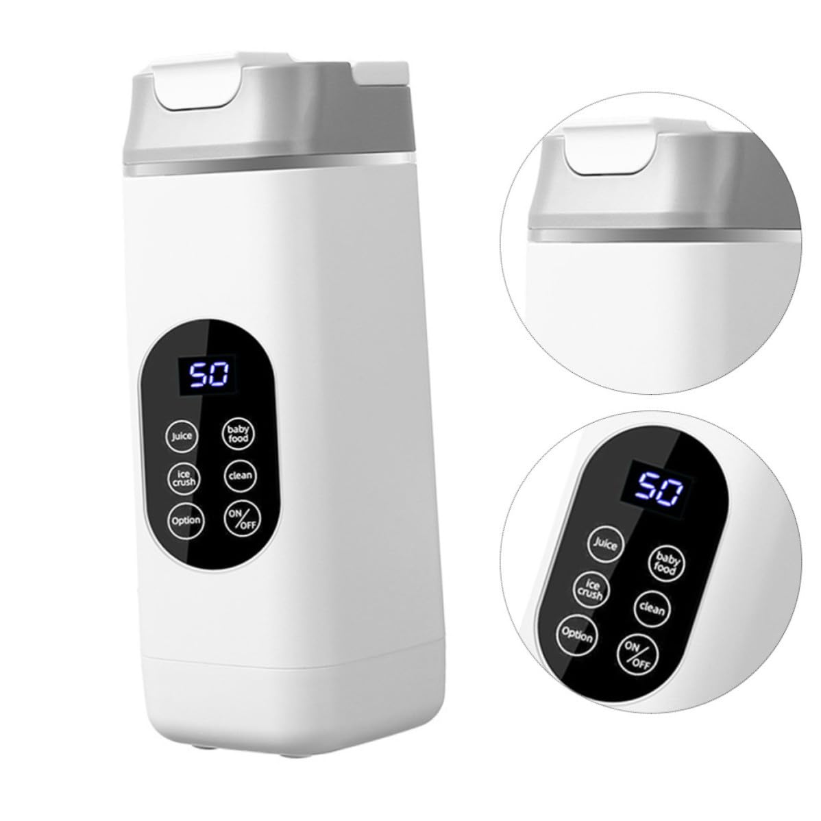 ULTECHNOVO Mini Licuadora Portátil Recargable 12 Cuchillas de Plástico, Diseño Compacto y Potente para Triturar Hielo, Adecuado para Uso en Gimnasio y Hogar