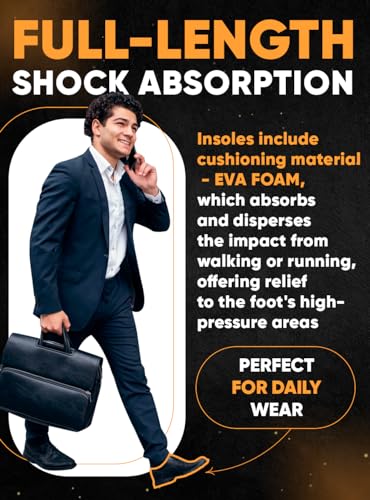 Image of CRUVHEAL High Arch Support Inserts Men Women - Plantar Fasciitis - Comfort for Foot Pain Relief - Anti-Fatigue - Orthotic Shoe Insoles (M, Black)