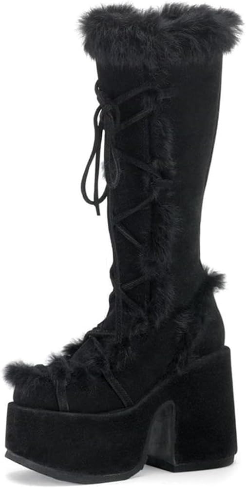 CELNEPHO Women's Knee High Boots - Warm Faux Fur