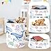 HUUMONSS Sea Animals Baby Laundry Hamper Collapsible Clothes Kids Storage Basket Large Boys Girls Gift Toy Box Bin for Nursery Room, Blue Whales, 63L