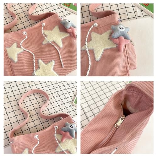 Bolso Cruzado de Pana para Mujer con Parche Estrella Y2k miniatura 5