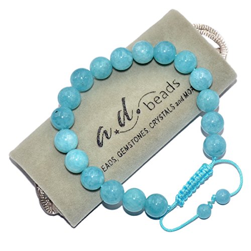 Image of AD Beads Natural 10mm Gemstone Bracelets Healing Power Crystal Macrame Adjustable 7-9 Inch