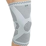 Neotech Care Bamboo Fiber Knee Support - Lightweight, Elastic, Comfortable & Breathable Fabric - Sleeve Brace for Men, Women, Youth - Right or Left (Grey Colour, Size M, 1 Unit)
