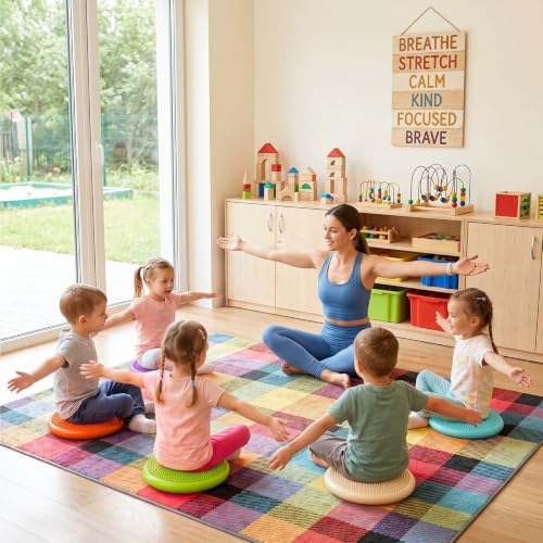 Image of Amylove Wiggle Seat Inflated Wobble Cushion for Sensory Kid | 13 Inch Balance Disc Kids Flexible Seating Exercise Sensory Pad Chair Cushion for Classroom Office School