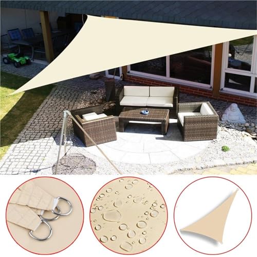 Voile d'ombrage triangulaire auvent extérieur anti-UV imperméable 4x4x5.7m café - 3