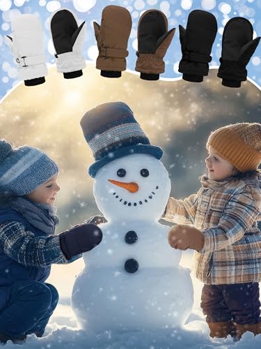 Image of SATINIOR Kids Snow Mittens Waterproof Winter Ski Gloves Warm Thicken Snow Gloves for Girls Boys