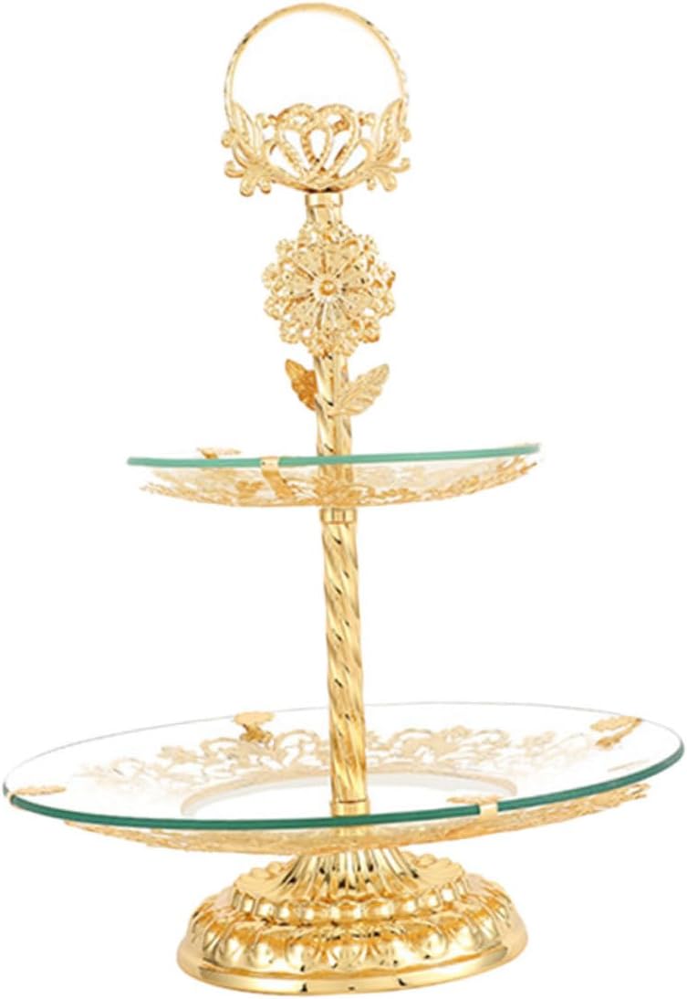 Two Fruit Serving Tray Elegant Dessert Display for Afternoon Tea Parties Picnics Safe and Material Non- Base Design