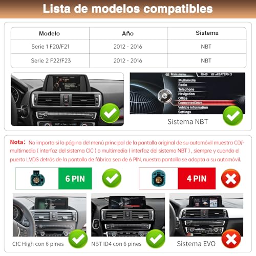 Pantalla inalámbrica 10.25 pulgadas para BMW Serie 1 y 2 miniatura 2