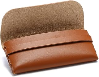 RISEDS Caja De Gafas Portátil Caja de Gafas de Sol Vintage Caja de Gafas de Sol de Cuero (Color : Brown, Size : 80x170x25mm)