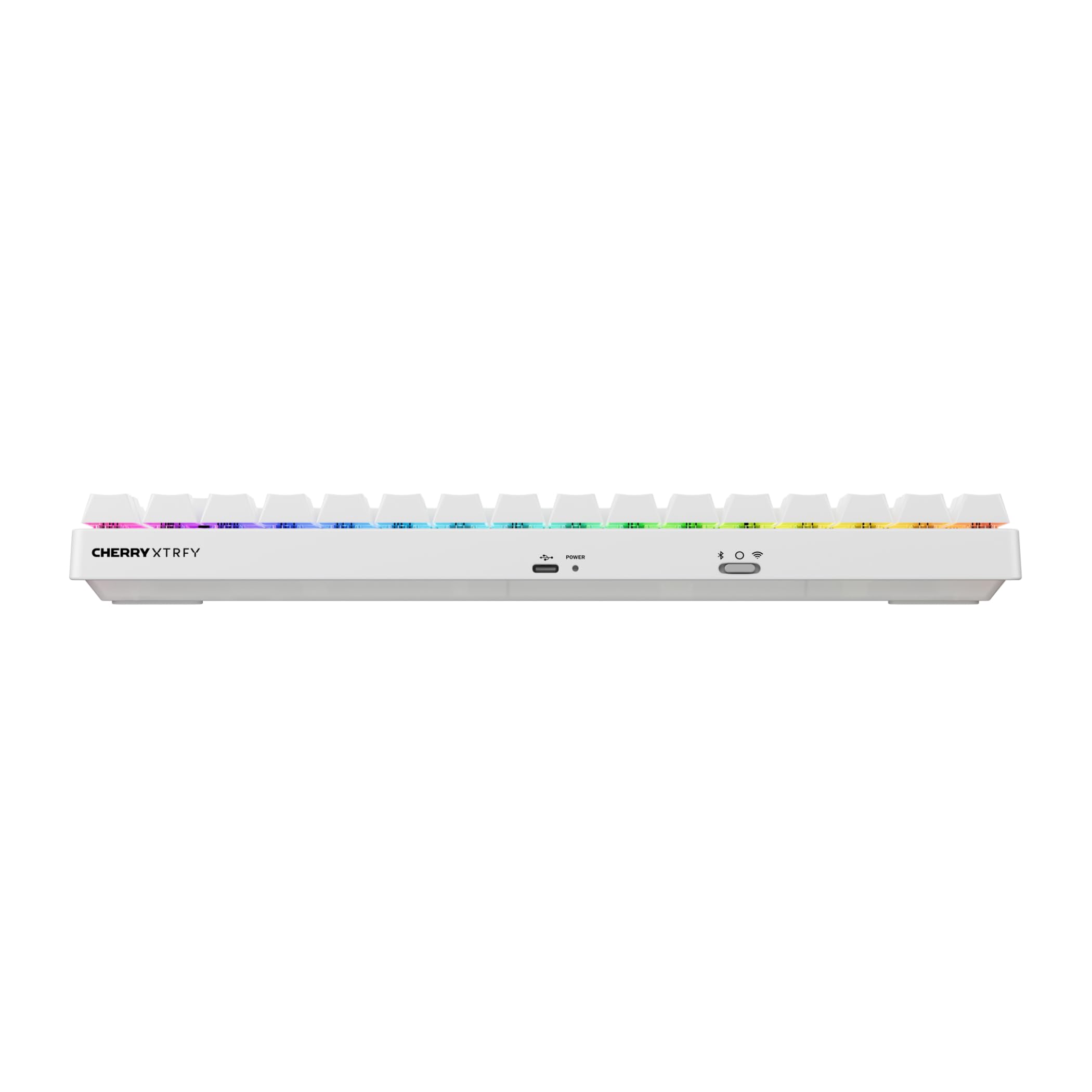K33 Compact Wireless, 75% Mem-chanical bezprzewodowa klawiatura do gier, wiele urządzeń, podświetlenie RGB, IP54, pyłoszczelna i rozbryzgowa, układ FR (AZERTY), biały