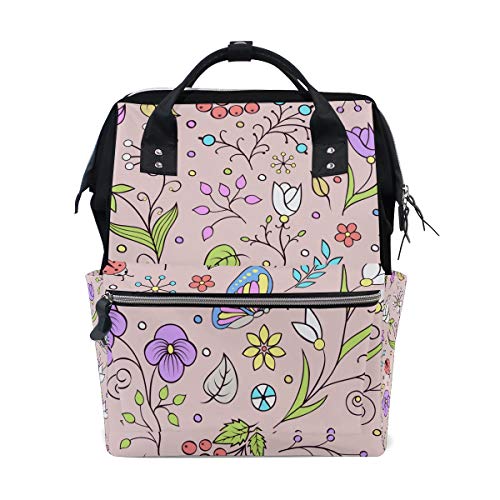 Hermosa bolsa de viaje con diseño de colibrí con flores y bosque, de gran capacidad, para mamá y mujer, Multi9, Una talla