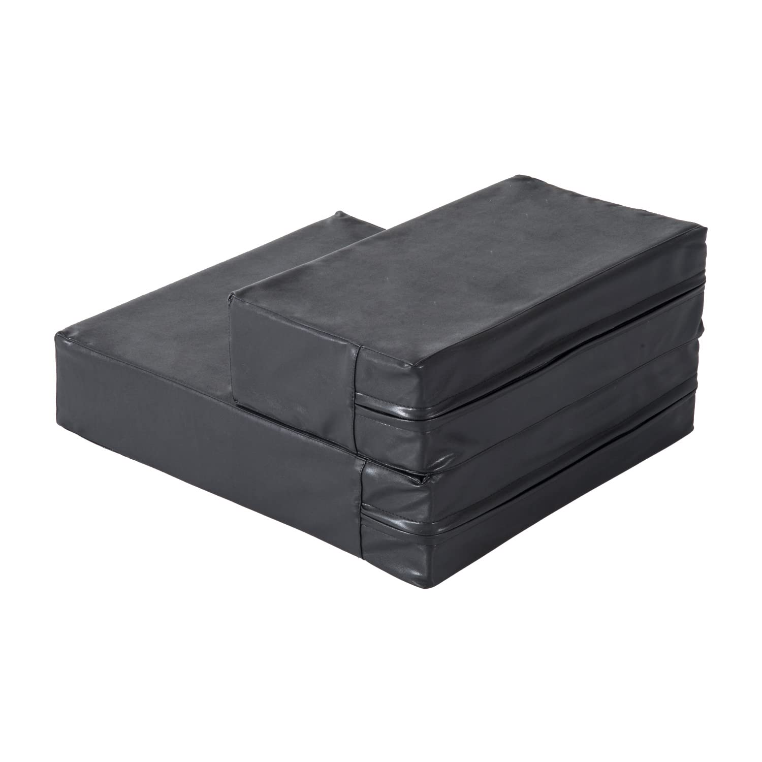 PawHut Scaletta per Cani a 2 Gradini con Cuscino, Scala per Cani in PU e Gommapiuma, 67x39x10 cm, Nero