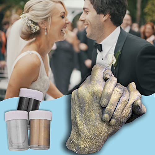 Hand Casting Kit Couples & Hand Molding Kit For Adults, Keepsake Hand Mold Kit Couples For Holiday Activities, Wedding, Couples Gifts - 3 Paint (Black, Gold, Silver) #TOP4