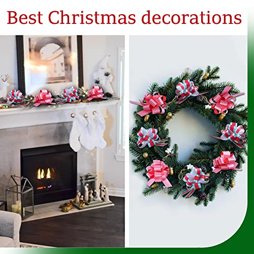 Eye-Catching Xmas Pull Bows For Easy Gift Wrapping With Ribbon - 5" Wide Wrap Bows For Christmas Tree Decoration, Holiday Décor, Present Wrapping, Baskets, Birthday, Easter - 12 Assorted Bows #TOP5