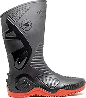 Bota Motociclista Impermeável Cano Longo Pvc Motosafe Bracol Tamanho:39;Cor:Vermelho