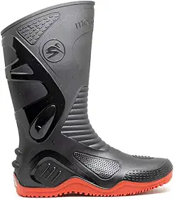 Bota Motociclista Impermeável Cano Longo Pvc Motosafe Bracol Tamanho:39;Cor:Vermelho