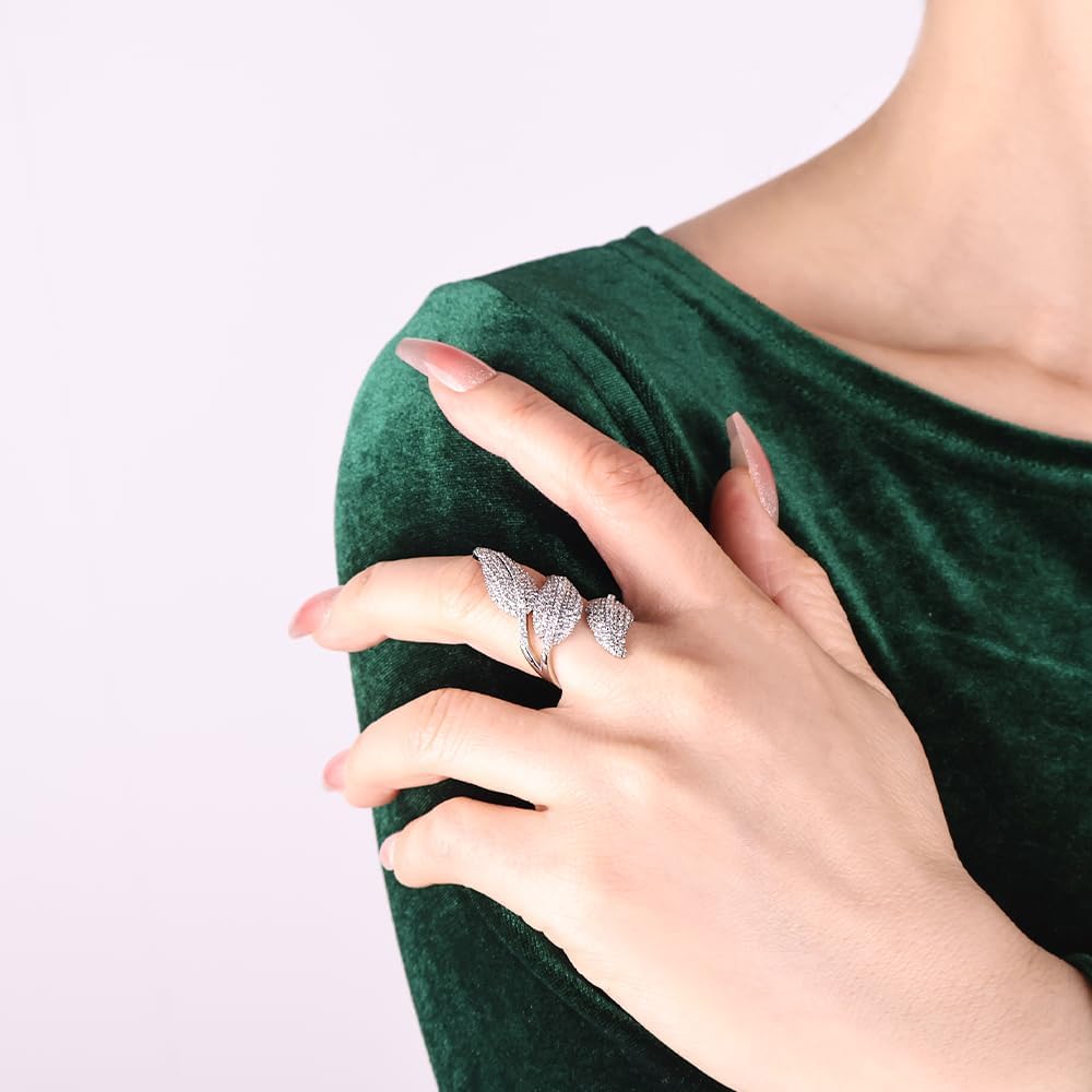 Minimalist Rings for Women, Adjustable Stackable Stainless Steel Rings Eternity Band Cubic Zirconia Personalized Engagement Rings Chic Jewelry for Her - Image 2