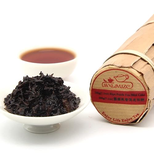 Miniatura 4 de LWXLJMJZC -80 tazas Té Pu-erh en tubo de hojas de bambú -Pastel de té Puerh maduro -Té Shu Puer 71 onzas