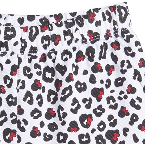 Disney Minnie Mouse Little Girls T-Shirt French Terry Shorts And Scrunchie 3 Piece Outfit Set Red Leopard 7-8 #TOP7