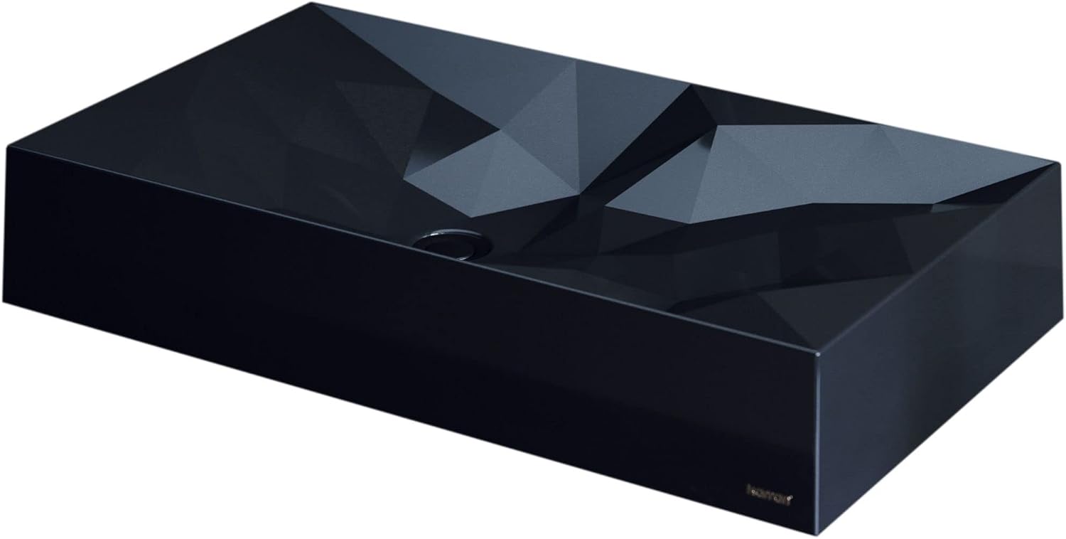 Karran Diamond SQS400 Quartz 28 in. Bathroom Vessel Sink in Black