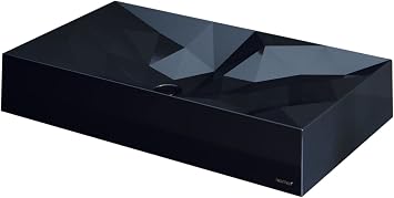 Karran Diamond SQS400 Quartz 28 in. Bathroom Vessel Sink in Black