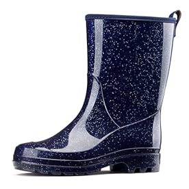 HISEA Women's Mid Calf Rain Boots Waterproof Garden Shoes Fashion Rubber Boots Anti-Slipping Rainboots for Ladies with Comfort Insole Lightweight Mid Height Outdoor Rain Shoes