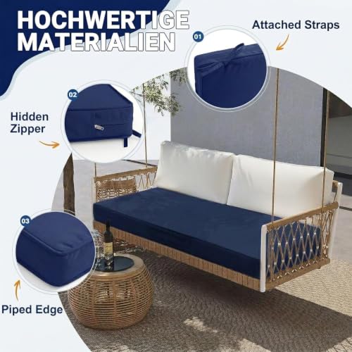 Coussin de banc imperméable et résistant décoloration avec zip - 5