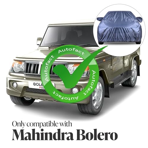 Image of Autofact Premium Car Cover for Bolero | All Weather Water-Resistant Full Body Car Cover | Light-Weight Triple-Stitched Outdoor Shield with UV Protection, Dustproof & Heat-Resistant