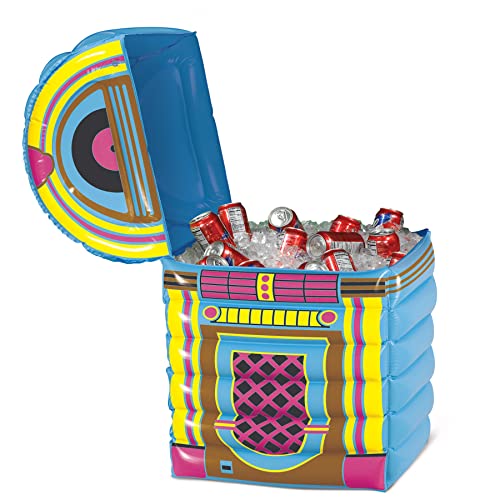 Image of Beistle Inflatable Cooler - 50's & 80's Party Decorations, Drink Containers, Beverage Cooler, Music Themed Decorations: Decades