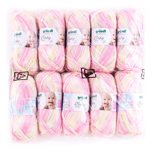 Gründl 3457-02  Baby Color Lana, Multicolor, 35 x 32 x 8 cm, Pacco da 10