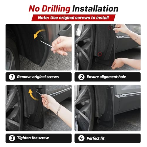Image of Sunsdrew Mud Flaps for 2025 2024 Toyota Land Cruiser Fender Accessories,All Weather Guard Splash Land Cruiser Mudguards,No-Drill Front&Rear 4PCS Mudflaps Set with Hardware