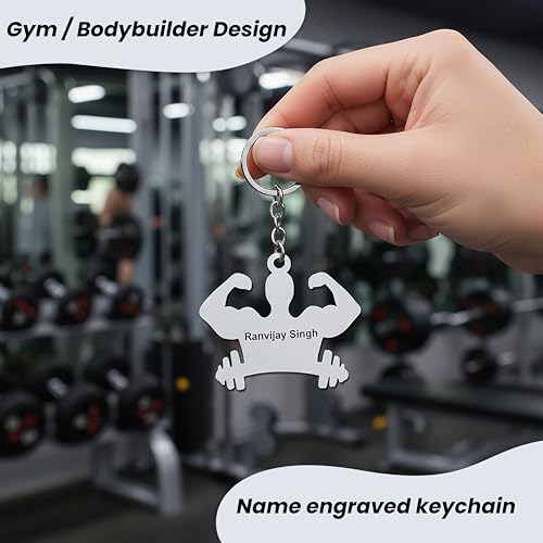 Image of SAVRI Personalized Keychain with Customized Name Engraving | Stainless Steel Round Professional Keychain