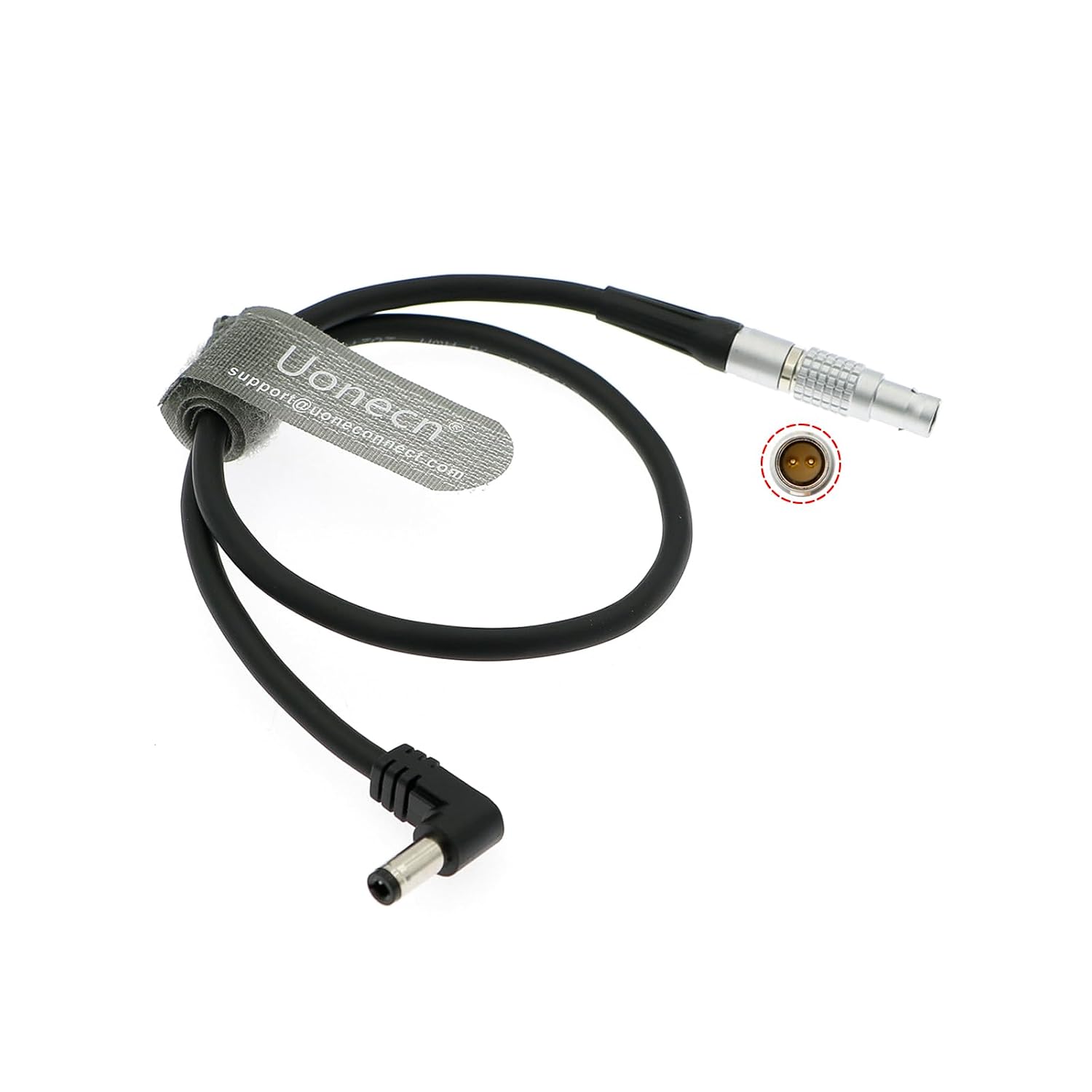 Uonecn Teradek Bolt 2-Pin Male to Right Angle DC Power Cable Transmitter for Tilta Battery Plate