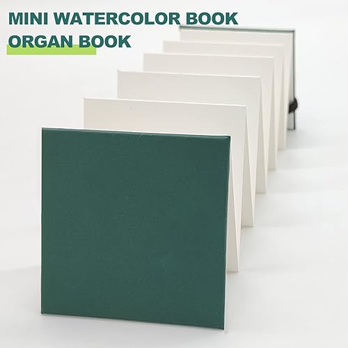 Miniatura 2 de caichuxiye Mini cuaderno de bocetos de acuarela, papel de acuarela para artistas, diseño de órgano, libro de pintura académica plegable, cuadernos