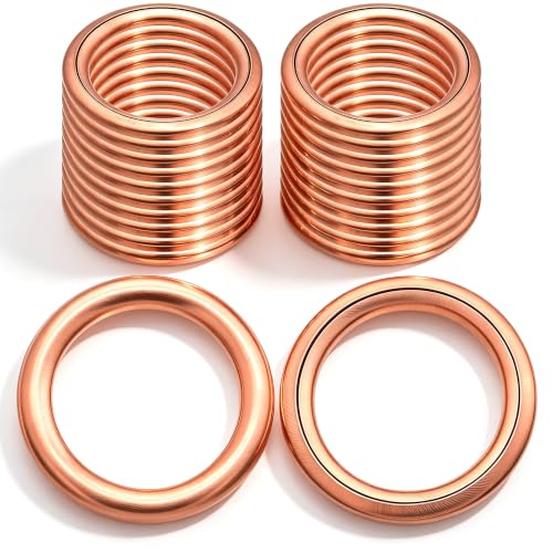 Image of 20 PCS Copper Engine Oil Drain Plug Gasket, Automatic Transmission Oil Cooler Washer Drain Plug O-Ring Replacement for N0138157 Audi VW Porsche(14x20mm)