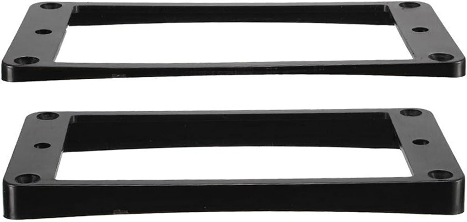 Guitar Humbucker Pickup Ring Curved Flat Bottom Black Yellow White Red Plastic Frame 2pcs Neck Bridge Pickup Cover