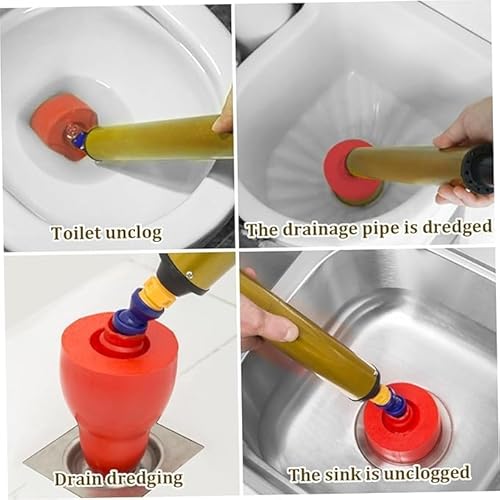GLOGLOW Toilettenabfluss Verstopfungskolben, Druckluft Rohrreinigerm Toiletten Luftkolben Multifunktionales Schneller Hochdruck Abflussreiniger für Waschbecken Bodenablauf Toiletten Rohrverstopfung