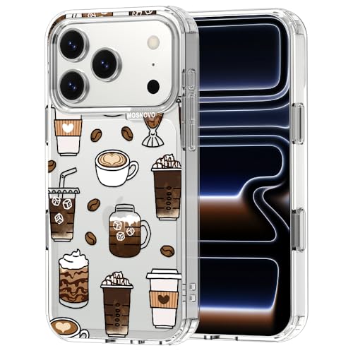 Coque iPhone 17 Pro antichoc MOSNOVO avec protection militaire 2m et motif café