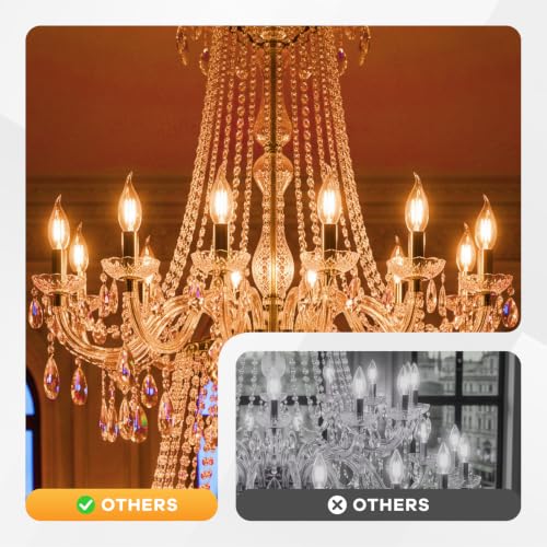 Muzonpet E12 LED Candelabra Bulbs, 40W Equivalent, 2700K Warm White 12-Pack - image 4