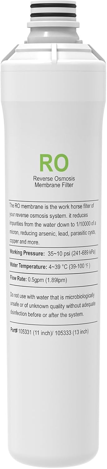 105331 RO Membrane Filter Compatible with Watts Premier RO Pure WP531152 WP531411 WP531407 Zero/Pure Plus WP531517 WP531417