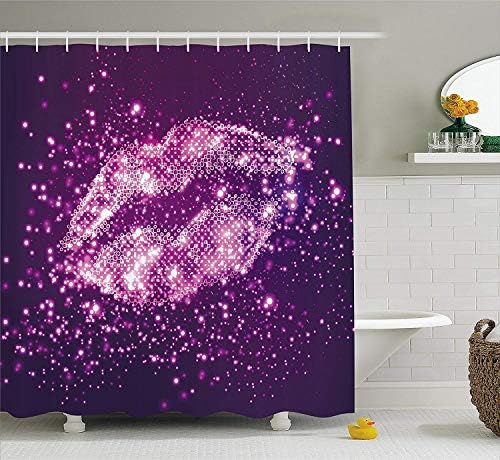 JOOCAR Design Shower Curtain, Rainforest Jungle and Shrubs in Tropical Rain Forest, Waterproof Cloth Fabric Bathroom Decor Set with Hooks