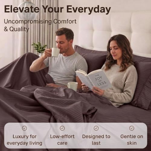 Image of Living Roots Glace Cotton 180 TC Single Bedsheet Set with 2 Single Bedsheets & 2 Pillow Covers |60 x 90 Inches |Soft, Breathable & Durable |Fits Mattress up to 4 Inches |No Colour Bleeding (Brown)