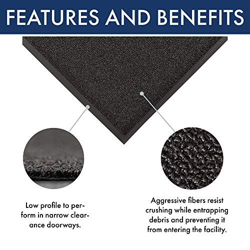 Notrax 231 Prelude Indoor/Outdoor Entrance Mat, For Home Or Business, 3' X 6', Black #TOP3