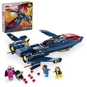 LEGO Marvel X-Men X-Jet Toy – Building Toy from X-Men ’97 for Boys & Girls, Ages 8+ – Model Kit for Display and Play with 4 Minifigures – Gift Idea for Marvel Fans – 76281