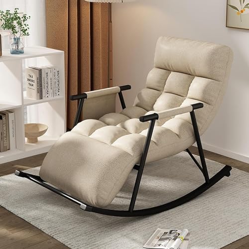 Fauteuil à bascule de jardin et salon réglable avec vide-poche
