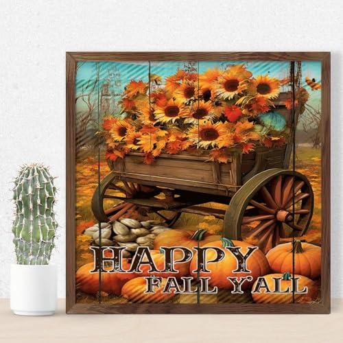 Cadre en bois Happy Fall Y'all, le cadeau idéal pour fêter Thanksgiving