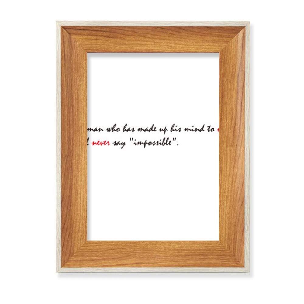 Tableau art peinture avec cadre photo en bois de bureau et slogan motivation esprit