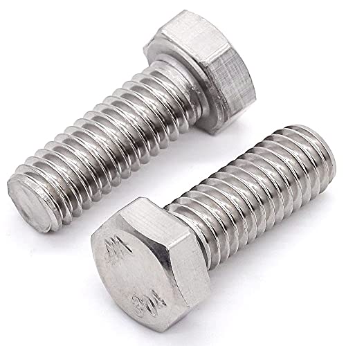 Image of 5 /16-18 x 1-1 /4 inch (15 pcs) Stainless Steel Hex Head Screws Bolts (3 /8 inch to 6 inch Available), 18 /8 Stainless Steel 304, Fully Threaded, Machine Coarse Thread, No Coating, Plain Finish